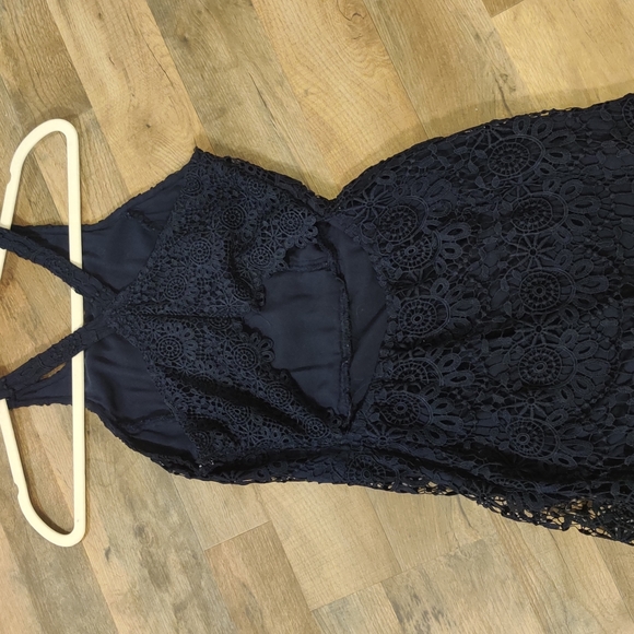 Blue Open back Dress - Picture 2 of 4